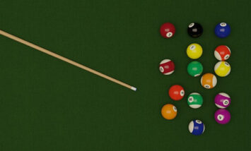 pool balls on pool table