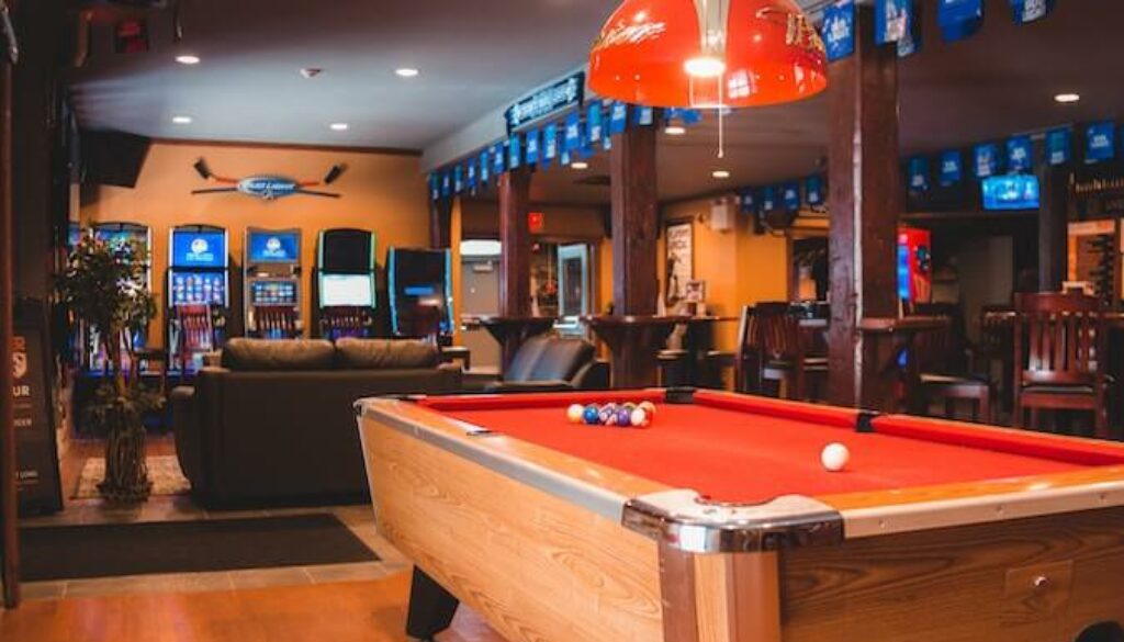 pool table in a bar