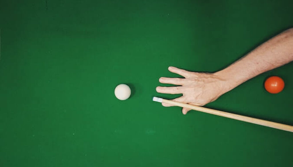 hitting the cue ball