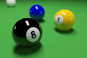 8 ball on pool table