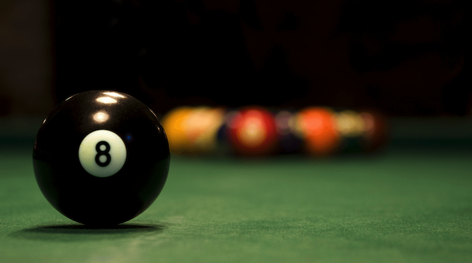 8 ball on a pool table
