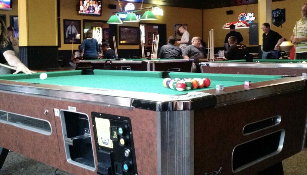 bar box pool table in a bar