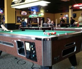 bar box pool table in a bar