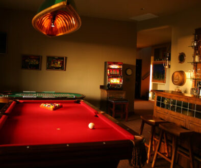 Pool table in room
