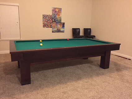 pool table with no pockets