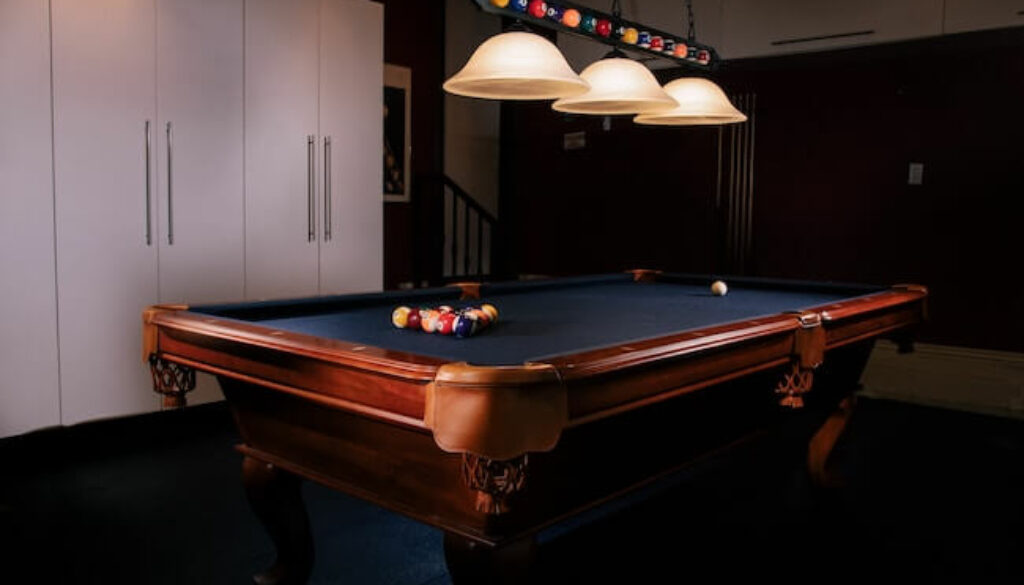 pool table in game room